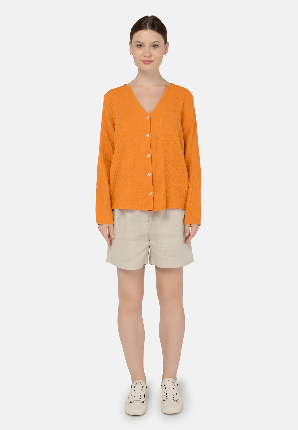 freshlions Klassische Bluse "Bailey", (1 tlg.), mit stylischem V-Ausschnitt günstig online kaufen