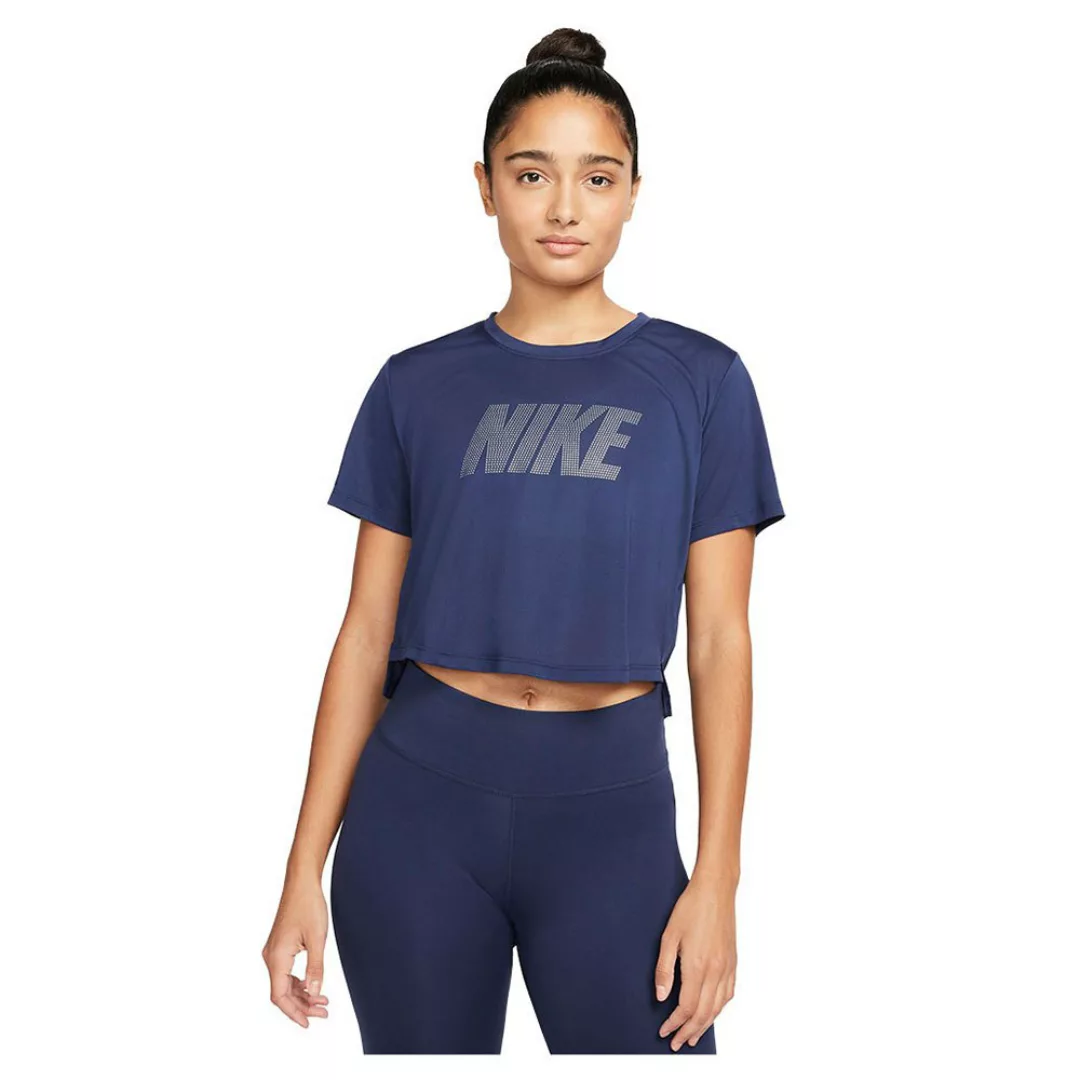 Nike Dri Fit One Standard Fit Graphic Kurzarm T-shirt S Midnight Navy / Met günstig online kaufen