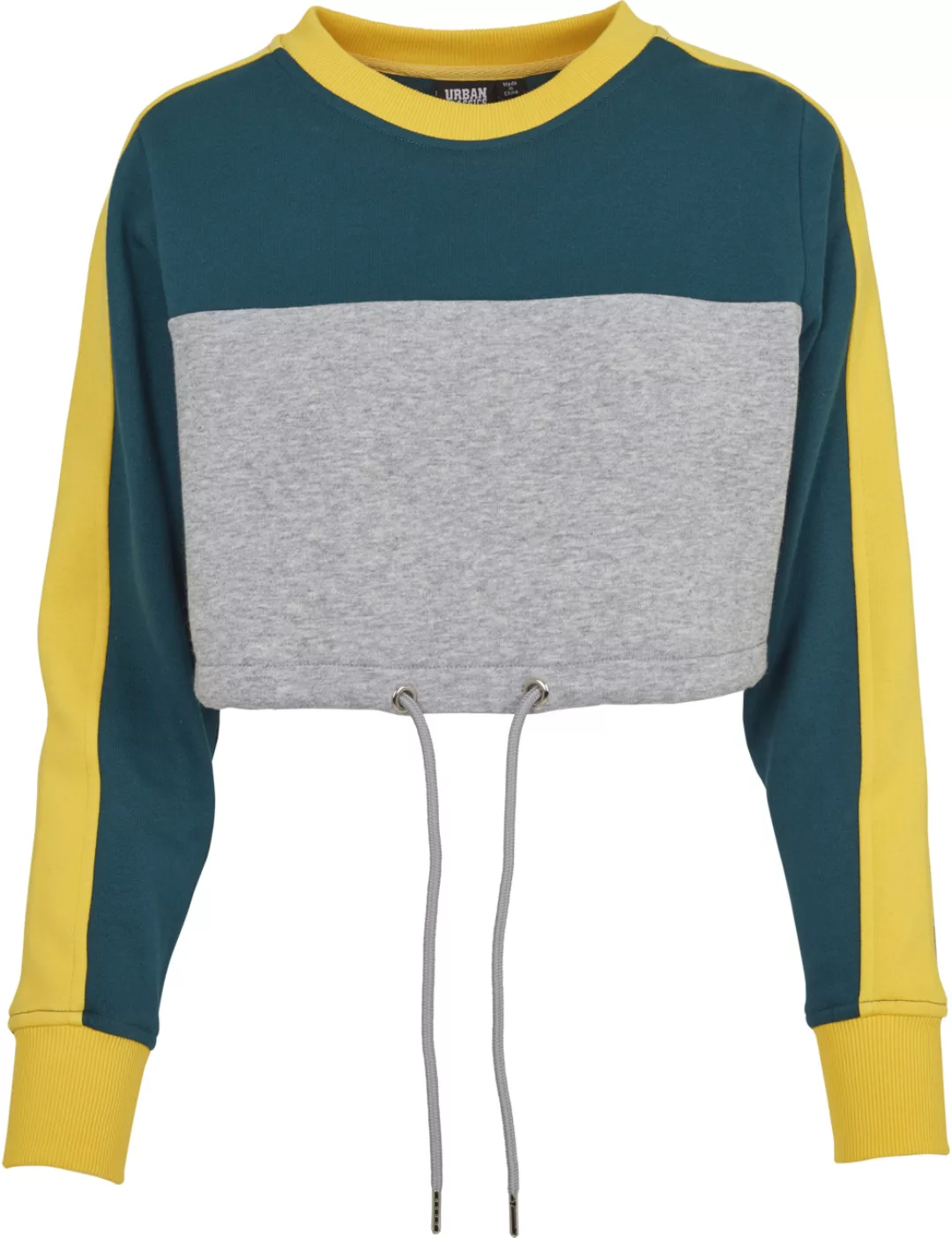 Urban Classics Damen Sweater Cropped 3-Tone Stripe Crew günstig online kaufen