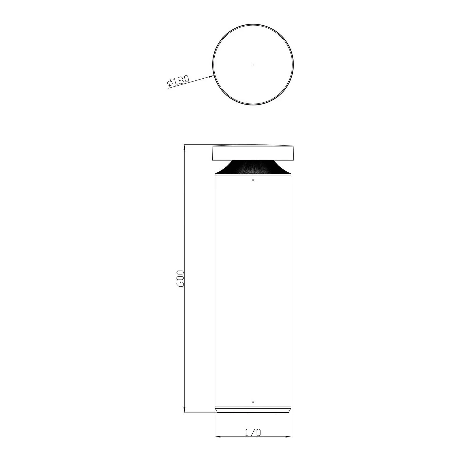 LED-Wegeleuchte Faro, Höhe 60 cm, dunkelgrau, DALI, 3.000 K günstig online kaufen