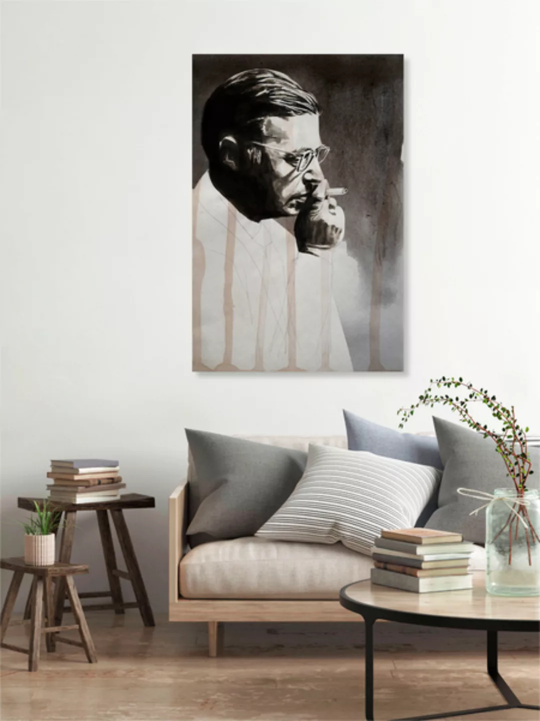 Poster / Leinwandbild - Jean Paul Sartre günstig online kaufen