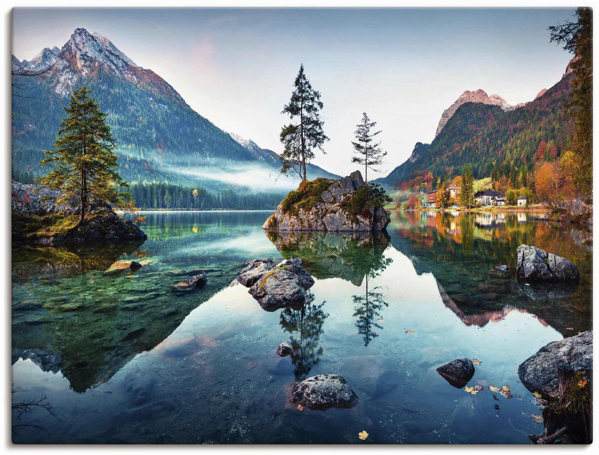 Artland Wandbild »Herbstszene des Hintersee vor Alpen«, Seebilder, (1 St.), günstig online kaufen