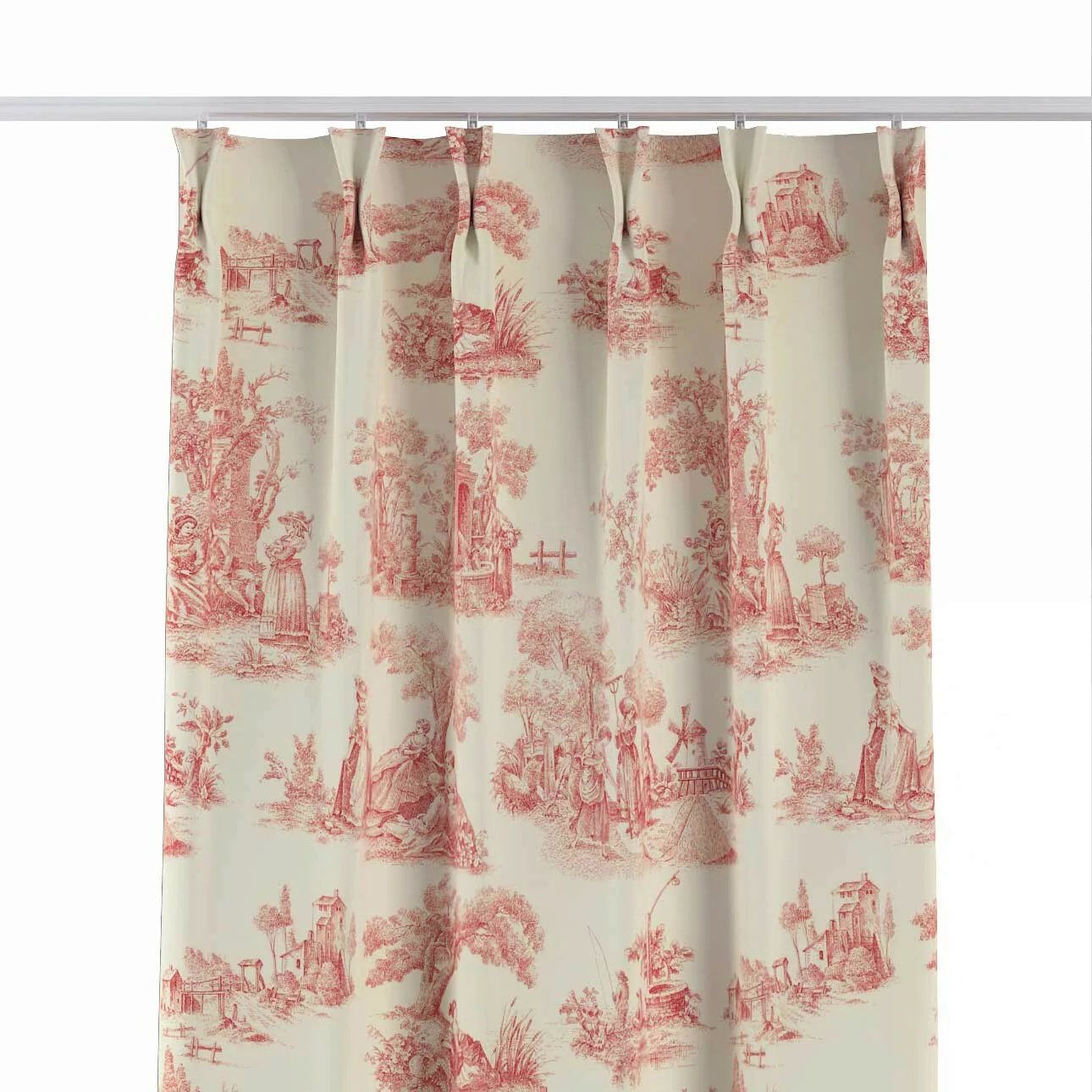 Vorhang mit flämischen 2-er Falten, creme- rot, Avinon (132-15) günstig online kaufen