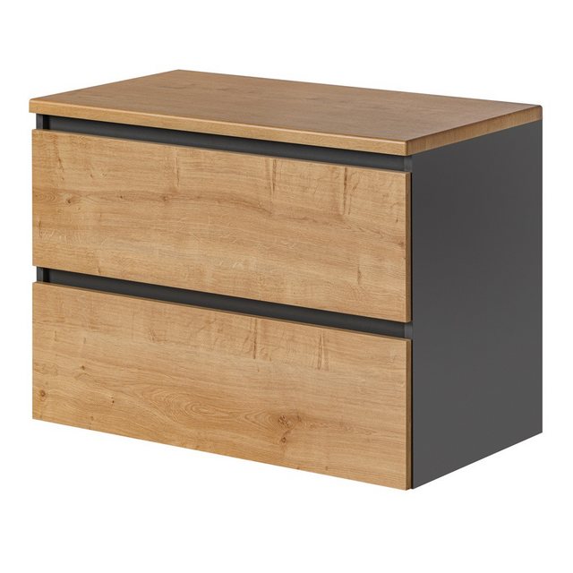 Lomadox Waschbeckenschrank MODENA-56 Hamilton Eiche Nb. 80/59,5/46 cm günstig online kaufen