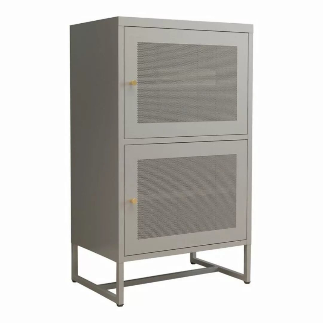 en.casa Aktenschrank »Sund« mit 2 Türen Metall 102x60x40 cm Grau günstig online kaufen