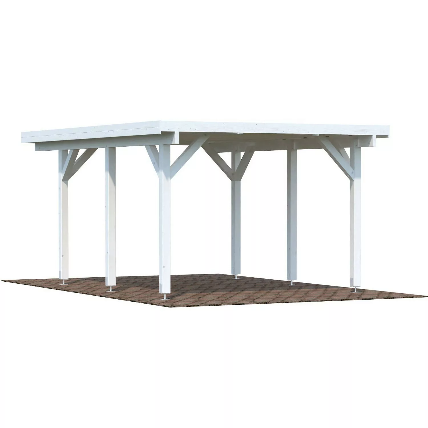 Palmako Carport Karl 11,7 m² Weiß Grundiert 360 cm x 512 cm günstig online kaufen