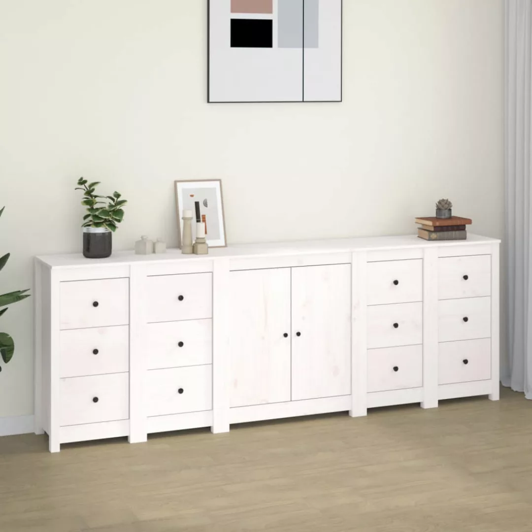 Vidaxl 5-tlg. Sideboard-set Weiß Massivholz Kiefer günstig online kaufen