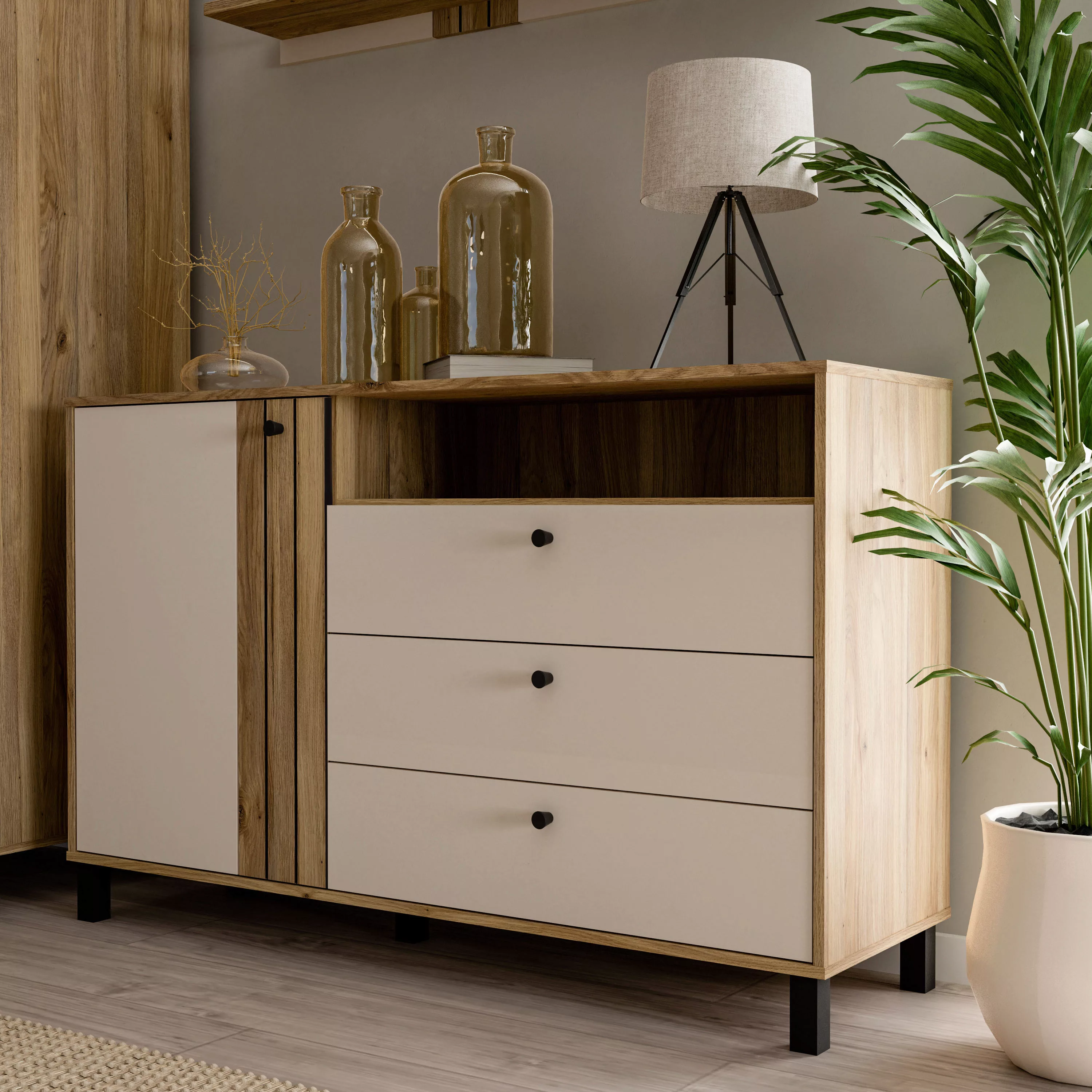 FORTE Sideboard "Killarney", Sideboard, Stauraum, Soft Close, Metallgriffe günstig online kaufen