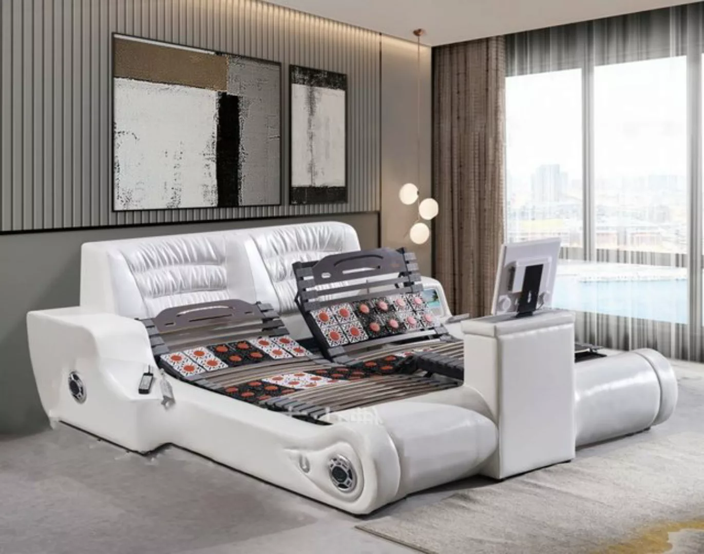 JVmoebel Bett Multifunktion Bett Schlafzimmer Möbel Luxus Weiß Doppelbett N günstig online kaufen