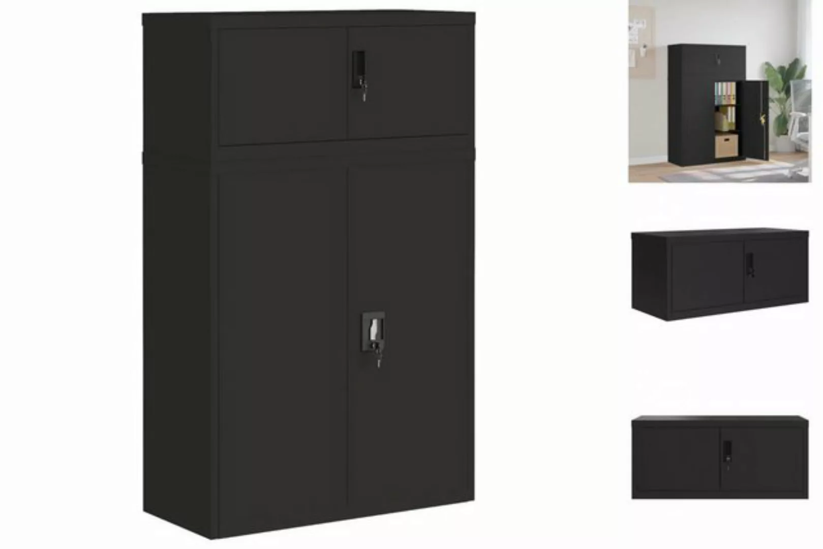 vidaXL Aktenschrank Aktenschrank Büroschrank Home Office Ablage Büro Schwar günstig online kaufen