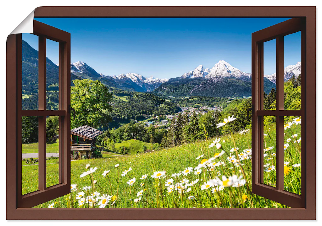 Artland Wandbild "Fensterblick Bayerischen Alpen", Berge, (1 St.), als Alub günstig online kaufen