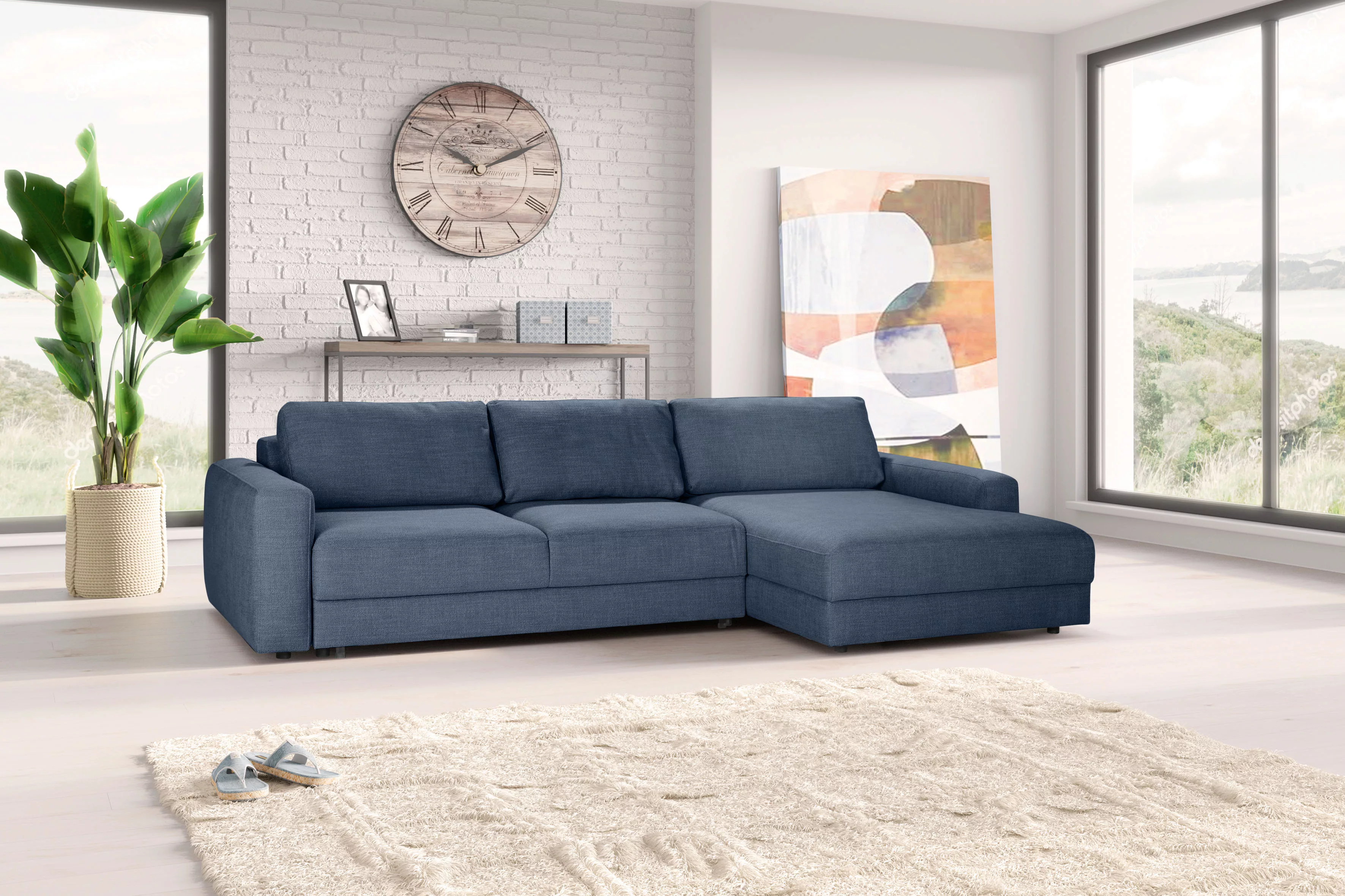 TRENDMANUFAKTUR Ecksofa "Bourbon II, hoher Sitzkomfort, extrabreite Recamie günstig online kaufen