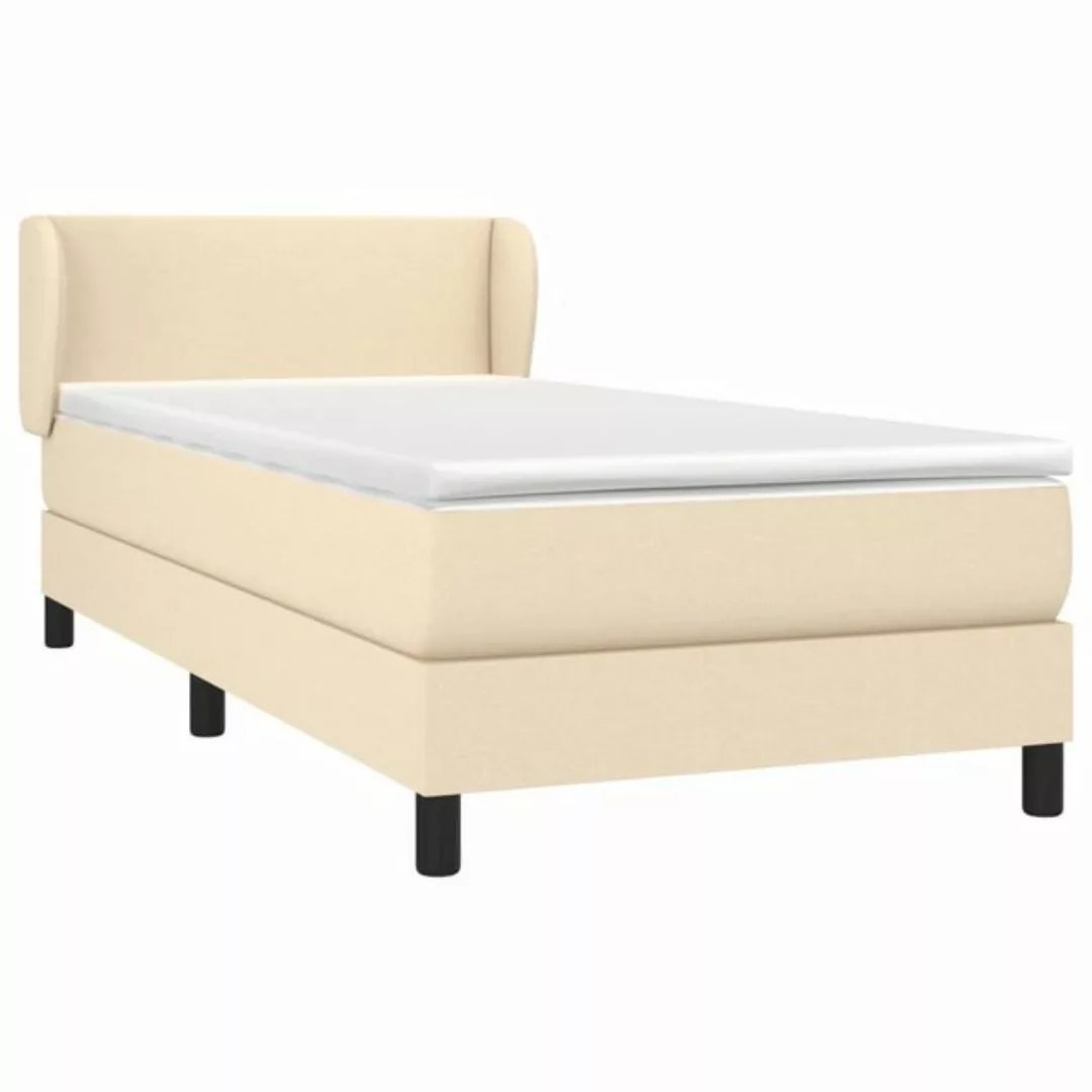 vidaXL Bettgestell Boxspringbett mit Matratze Creme 80x200 cm Stoff Bett Be günstig online kaufen