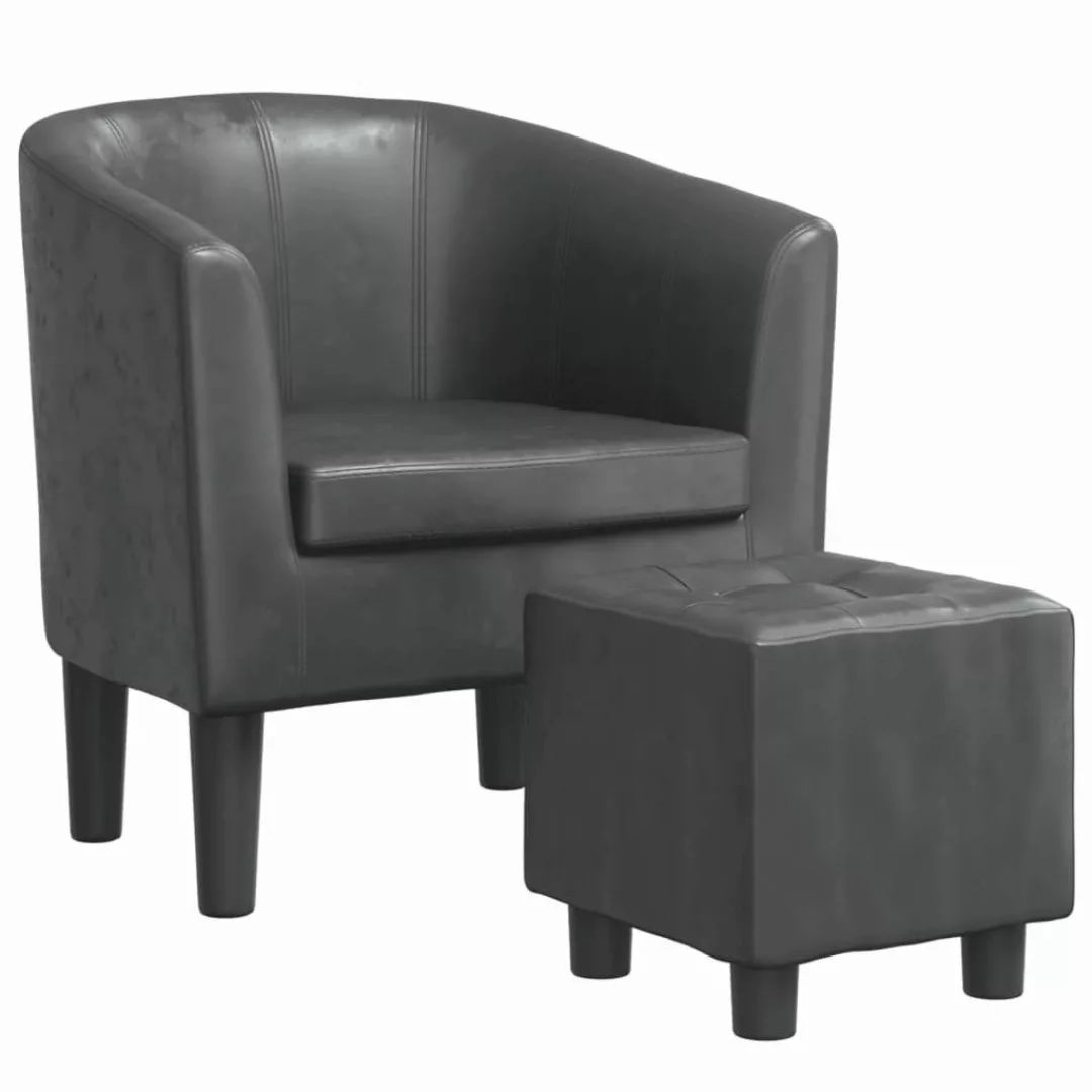 vidaXL Sessel Clubsessel mit Fußhocker Grau günstig online kaufen