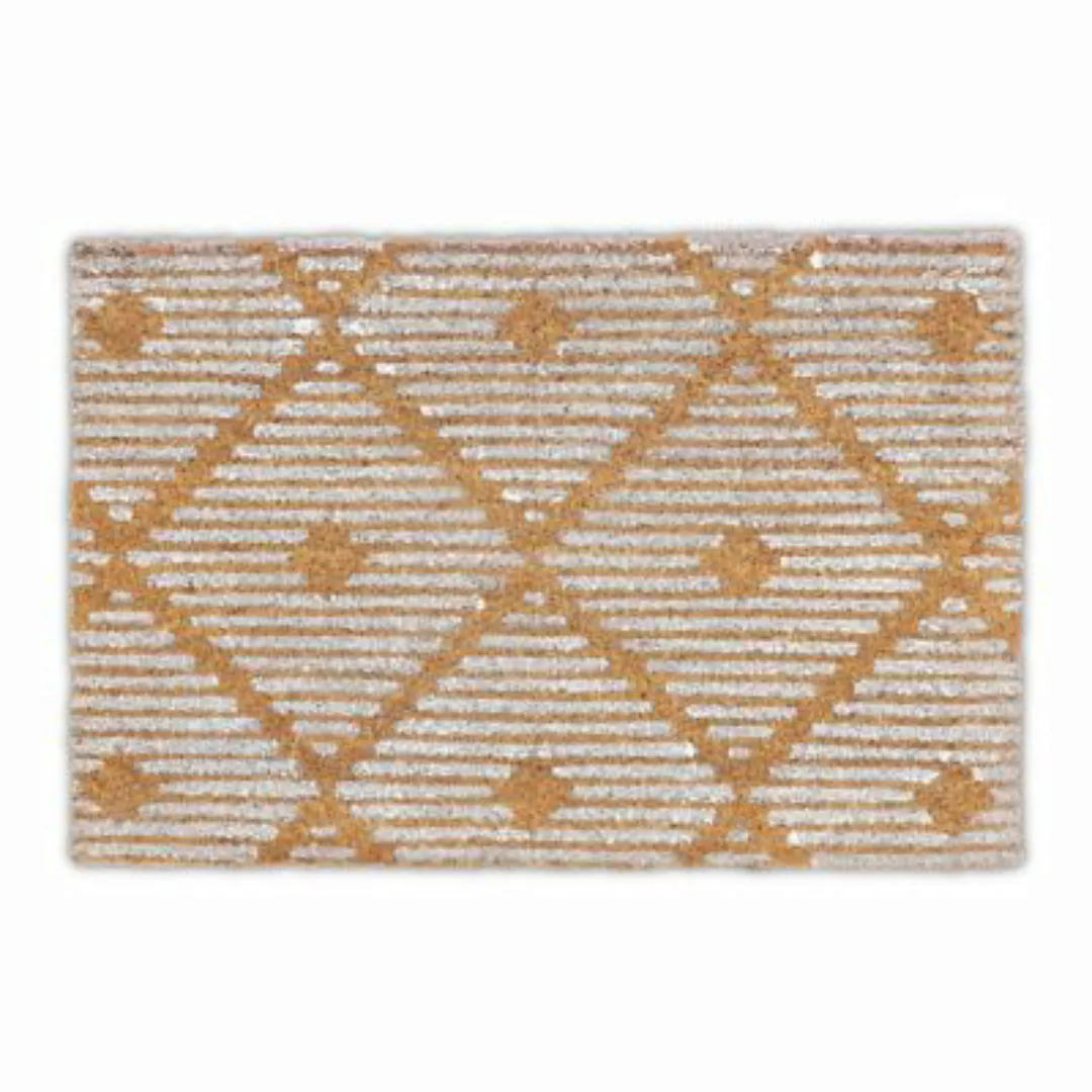 relaxdays Kokos Fußmatte mit geometrischem Muster natur/weiß günstig online kaufen