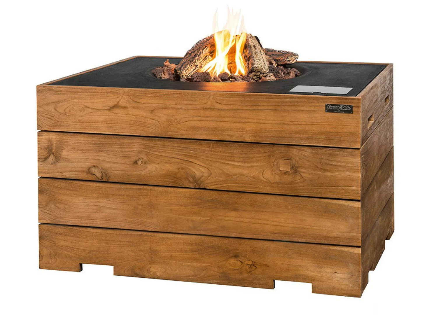 Happy Cocooning Lounge & Dining Feuertisch TEAK-Holz schwarz 1070 x 800 x 6 günstig online kaufen