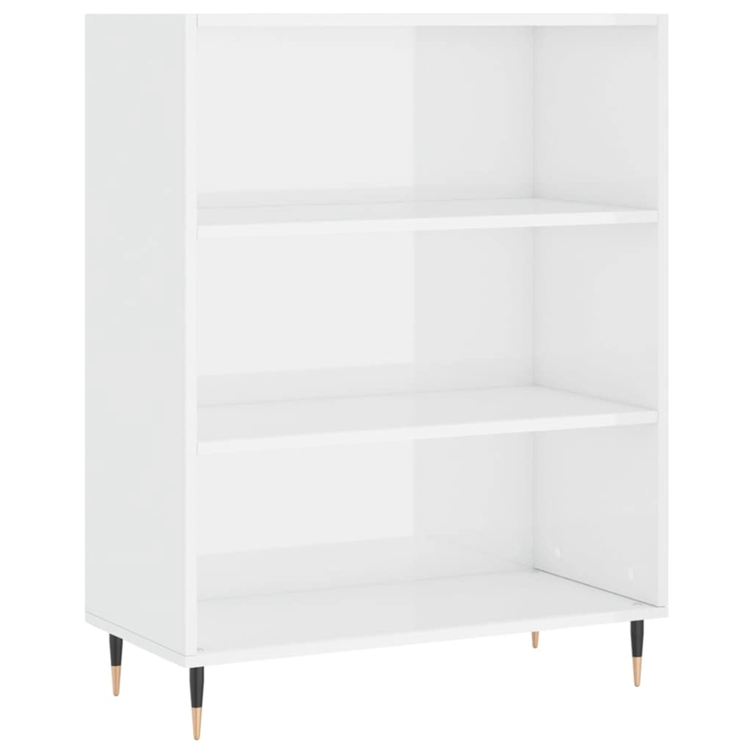 vidaXL Bücherregal Hochglanz-Weiß 69,5x32,5x90 cm Holzwerkstoff günstig online kaufen