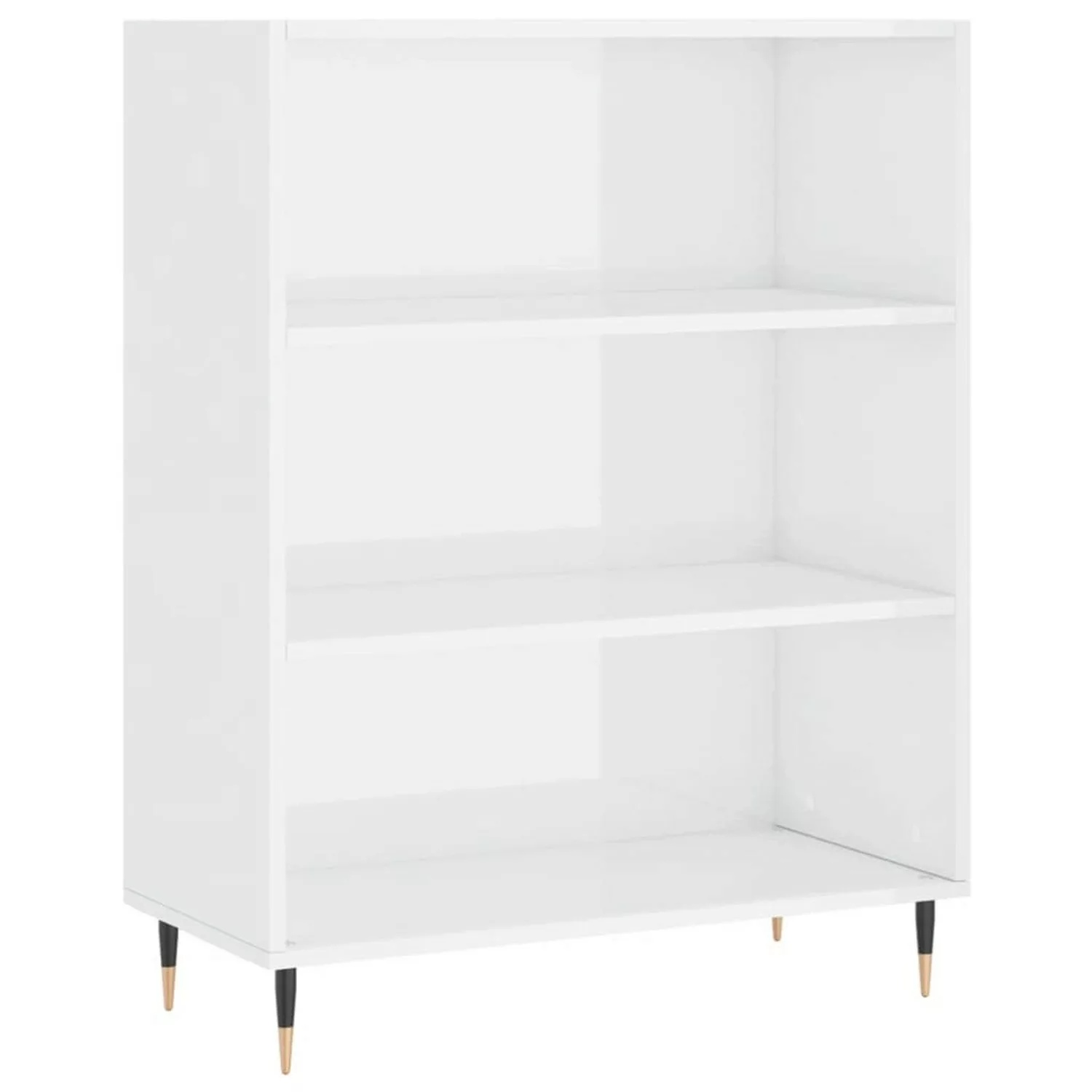 VidaXL Bücherregal Hochglanz-Weiß 69,5x32,5x90 cm Holzwerkstoff günstig online kaufen