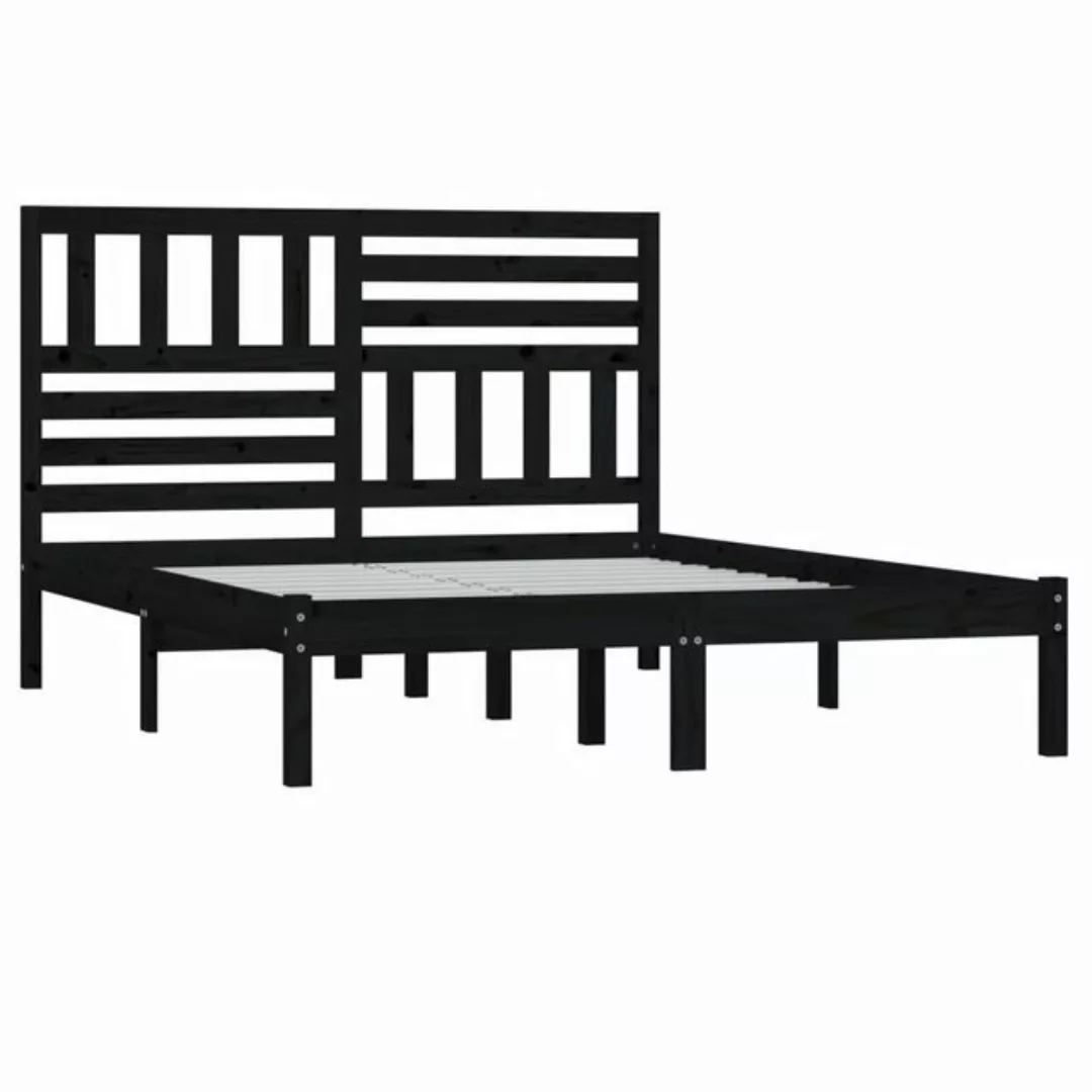 Vidaxl Massivholzbett Schwarz Kiefer 140x190 Cm günstig online kaufen