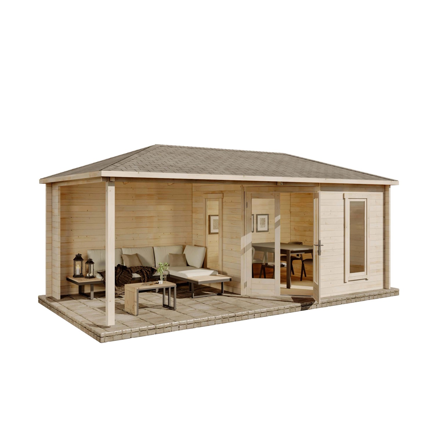 Alpholz Gartenhaus Holz Set - 5-Eck günstig online kaufen