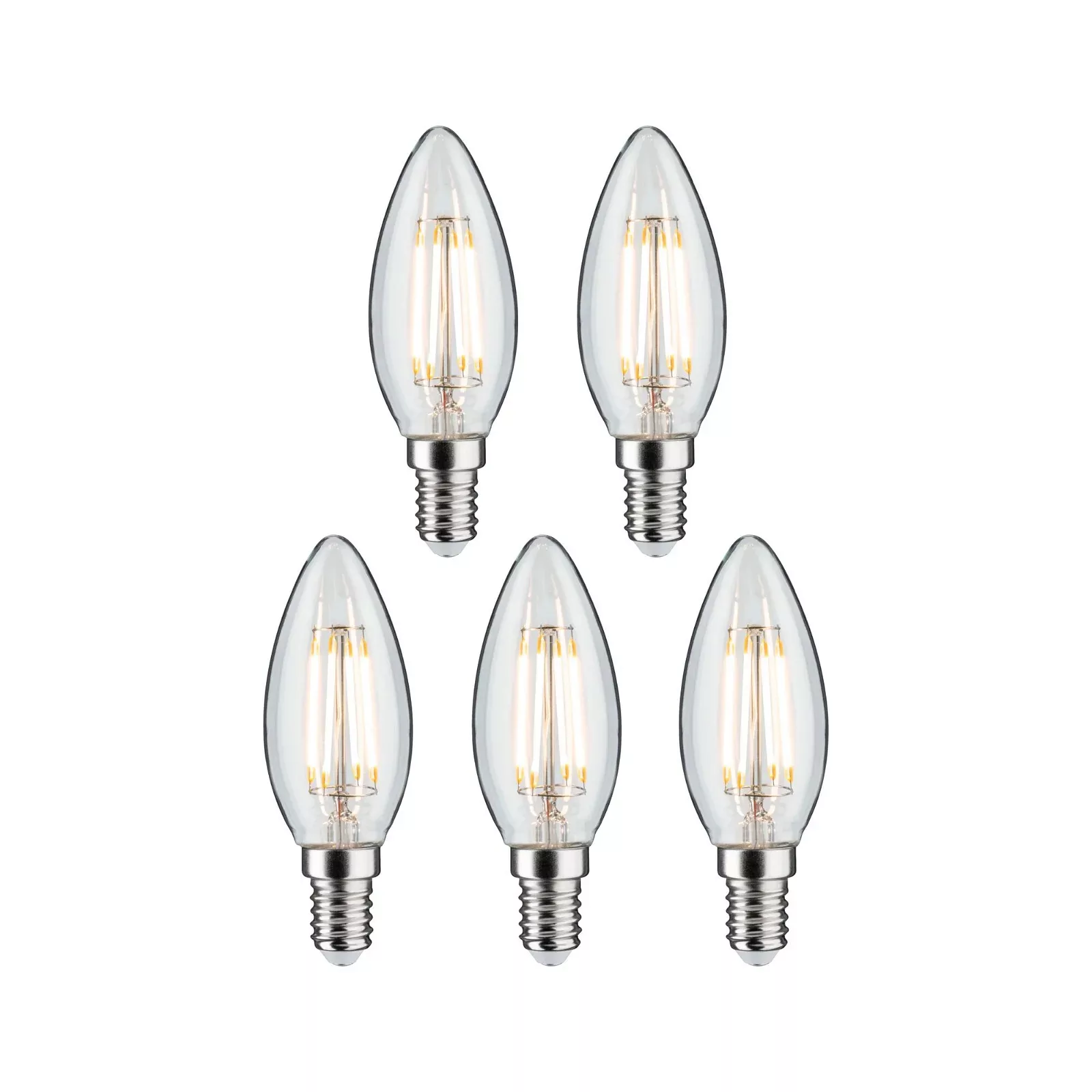 Paulmann "Filament 230V LED Kerze E14 5x470lm 5x4,8W 2700K Klar" günstig online kaufen