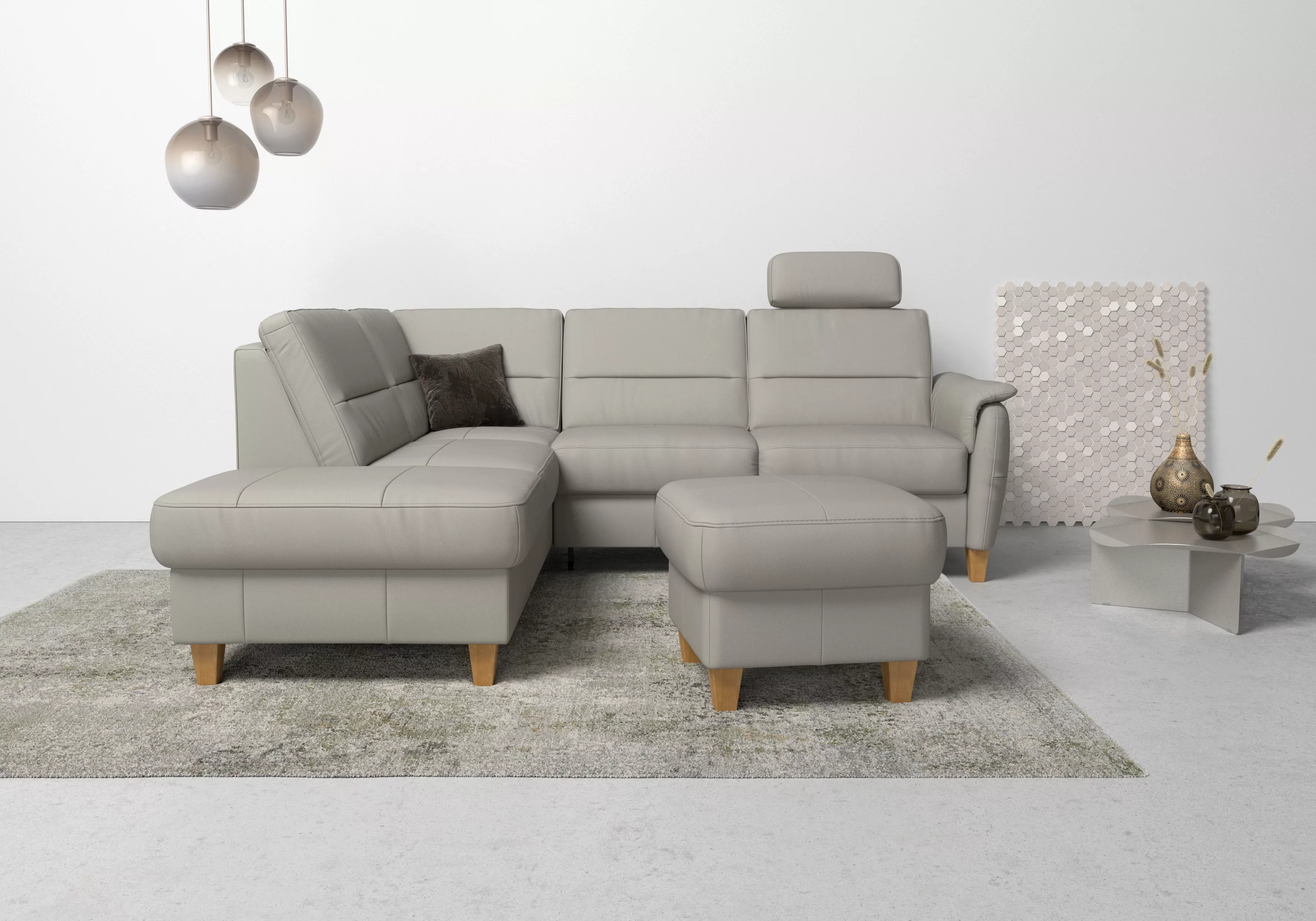 Home affaire Ecksofa "Palmera L-Form", Federkern, wahlweise mit Bettfunktio günstig online kaufen