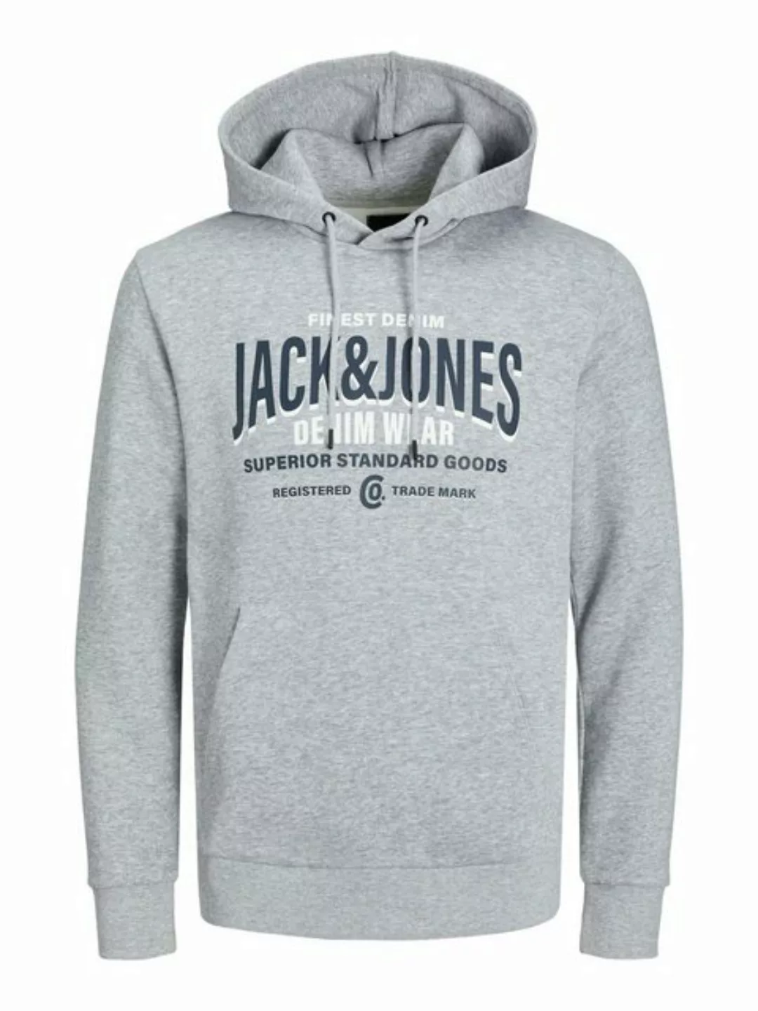 Jack & Jones Hoodie Herren Pullover Sweater Grau JJESTAR LOGO SWEAT HOOD günstig online kaufen