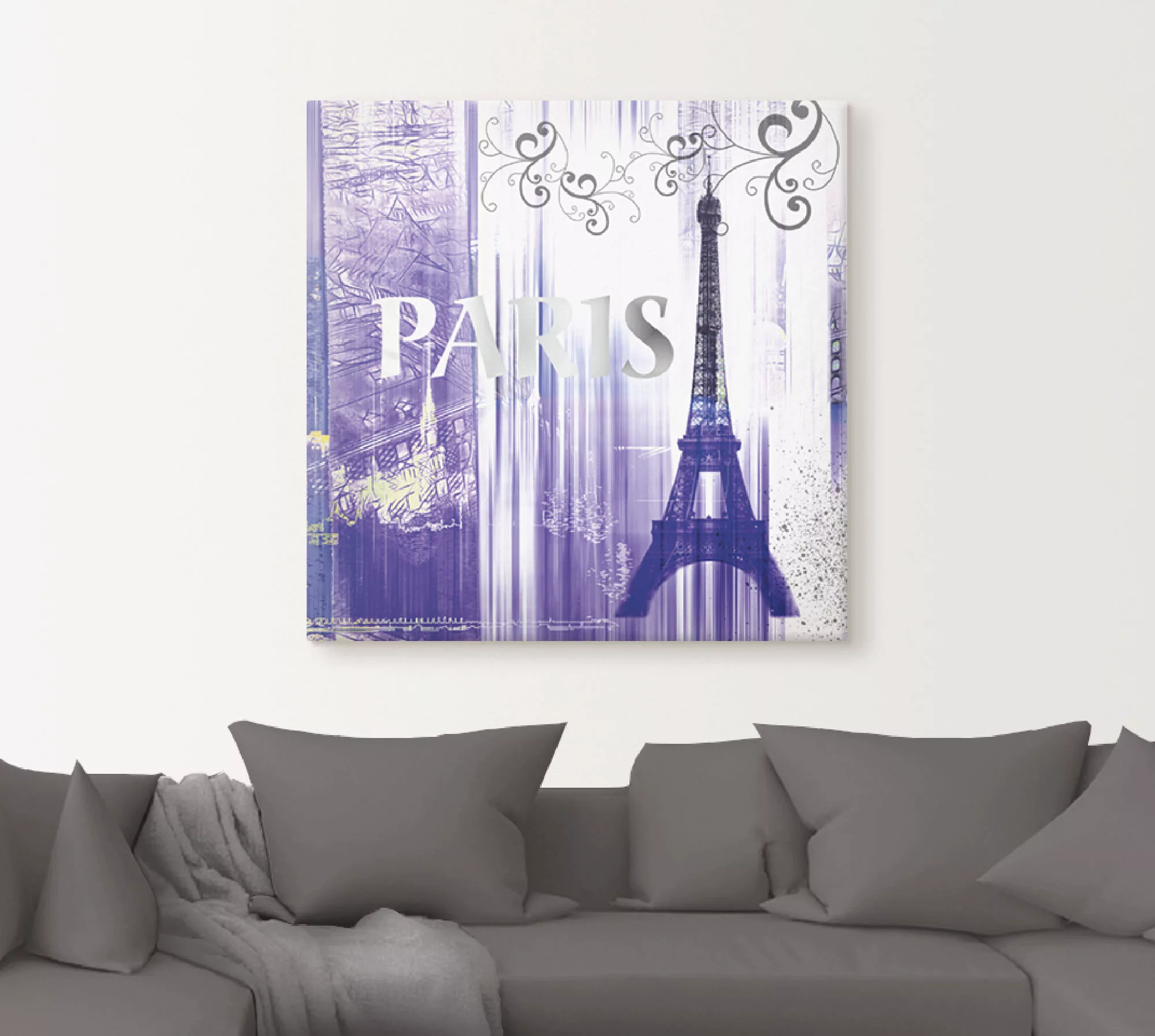 Artland Wandbild »Paris Skyline Collage II«, Gebäude, (1 St.), als Leinwand günstig online kaufen