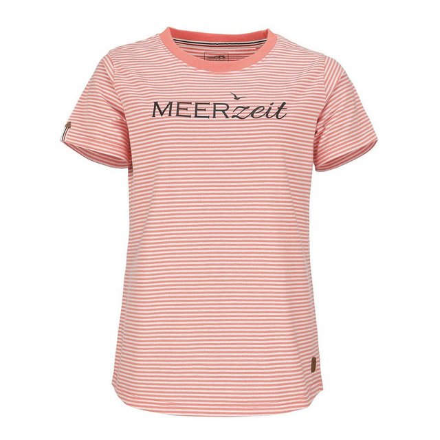 modAS Kurzarmshirt Damen T-Shirt mit Streifen und Print Meerzeit – Basic Sh günstig online kaufen