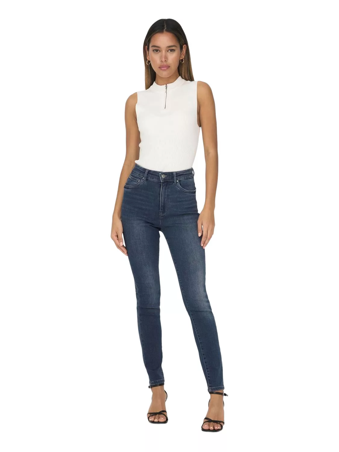 Only Damen Jeans ONLMILA HW SK ANK DNM BJ407 - Skinny Fit - Blau - Blue Bla günstig online kaufen