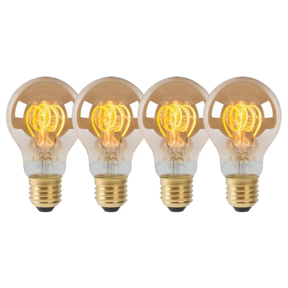 LED Leuchtmittel E27 Birne - A60 in Amber 5W 380lm 4er-Pack günstig online kaufen