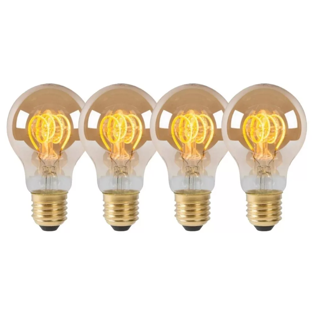 LED Leuchtmittel E27 Birne - A60 in Amber 5W 380lm 4er-Pack günstig online kaufen