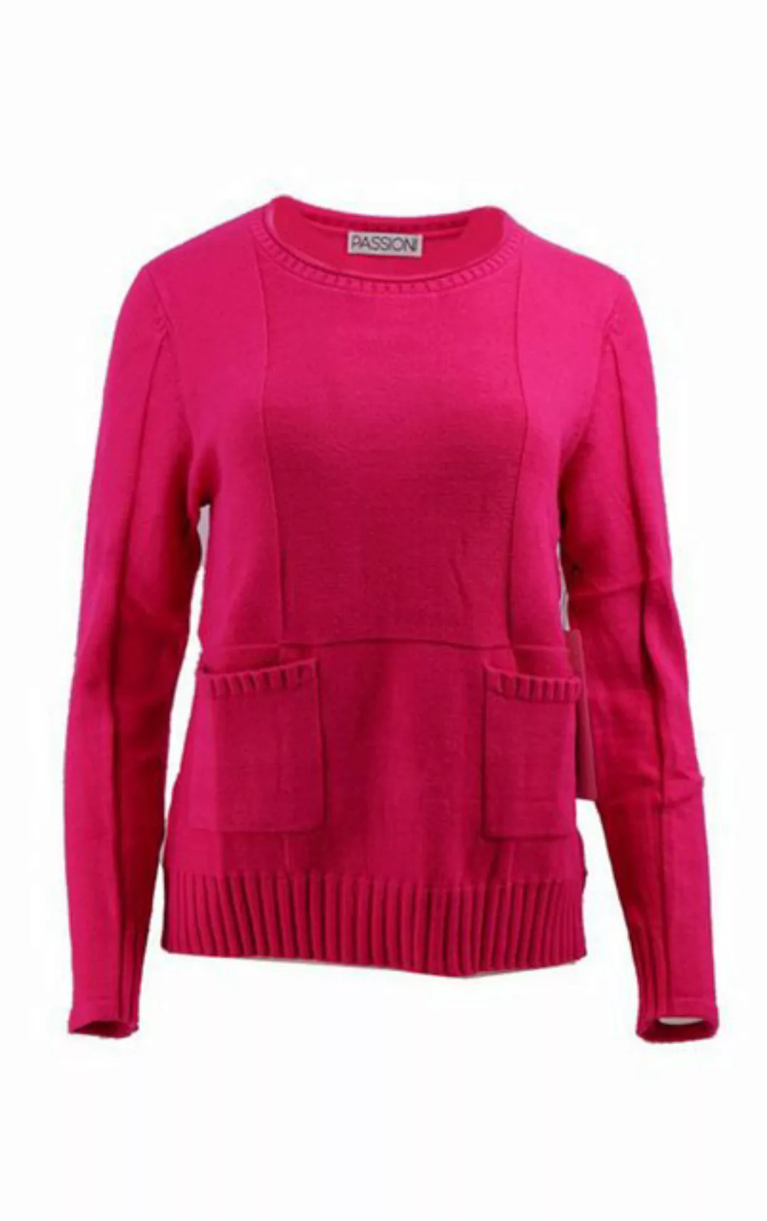 Passioni Strickpullover in leuchtendem Pink mit Taschen auf der Vorderseite günstig online kaufen