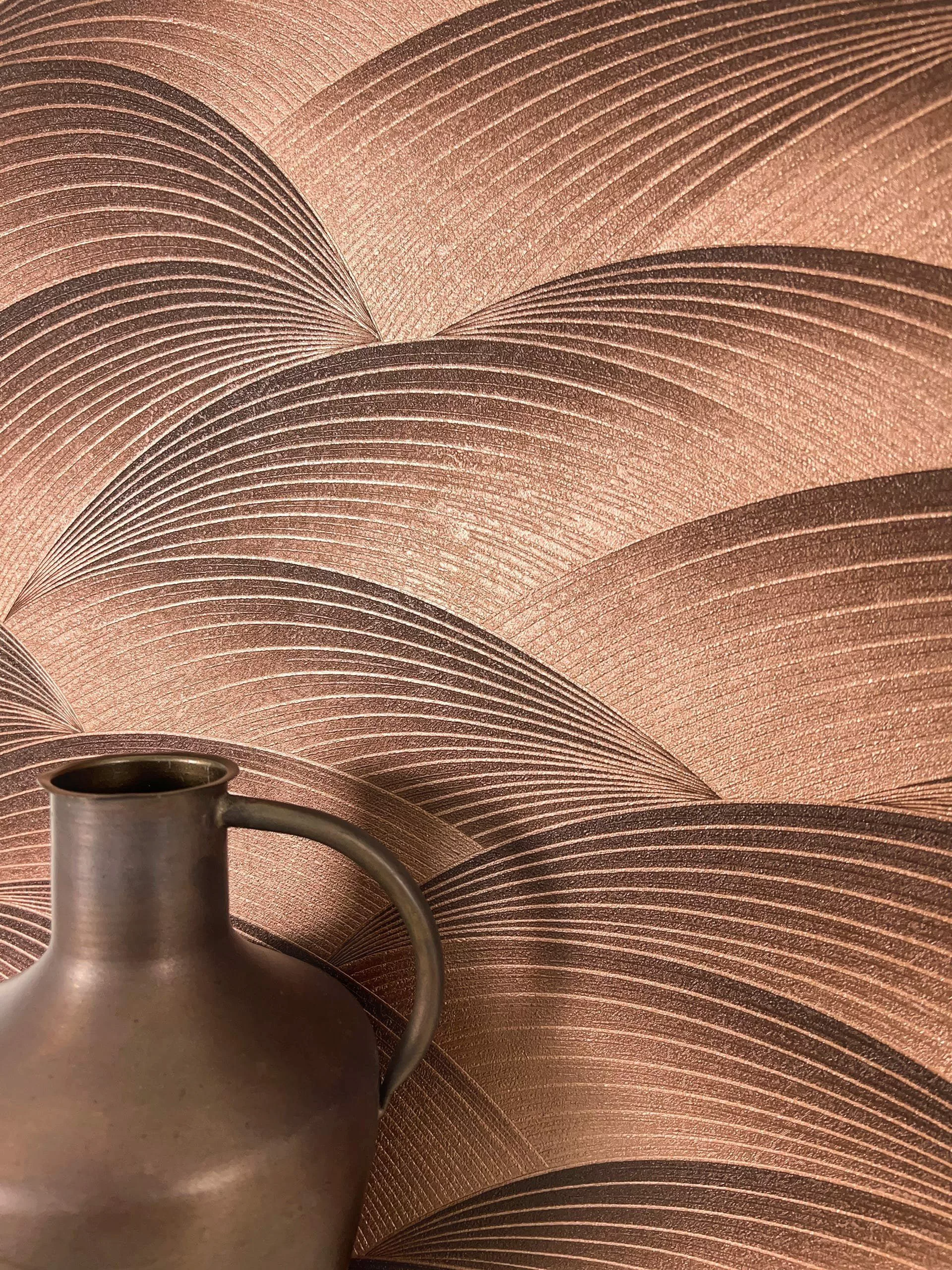 Newroom Vliestapete, Bronze Tapete Modern Wellen günstig online kaufen