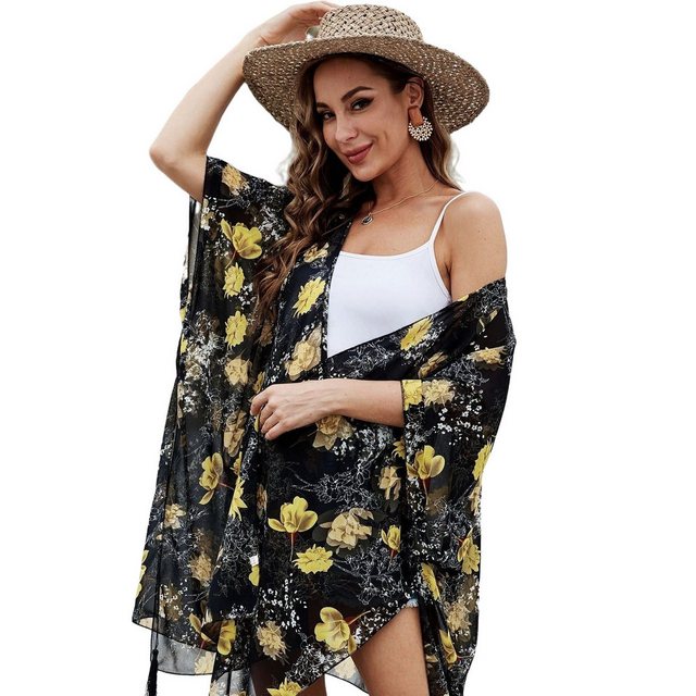 AUKUU Strandkleid Frühling und Sommer bedruckter Sonnenschutz Umhang 85-100 günstig online kaufen