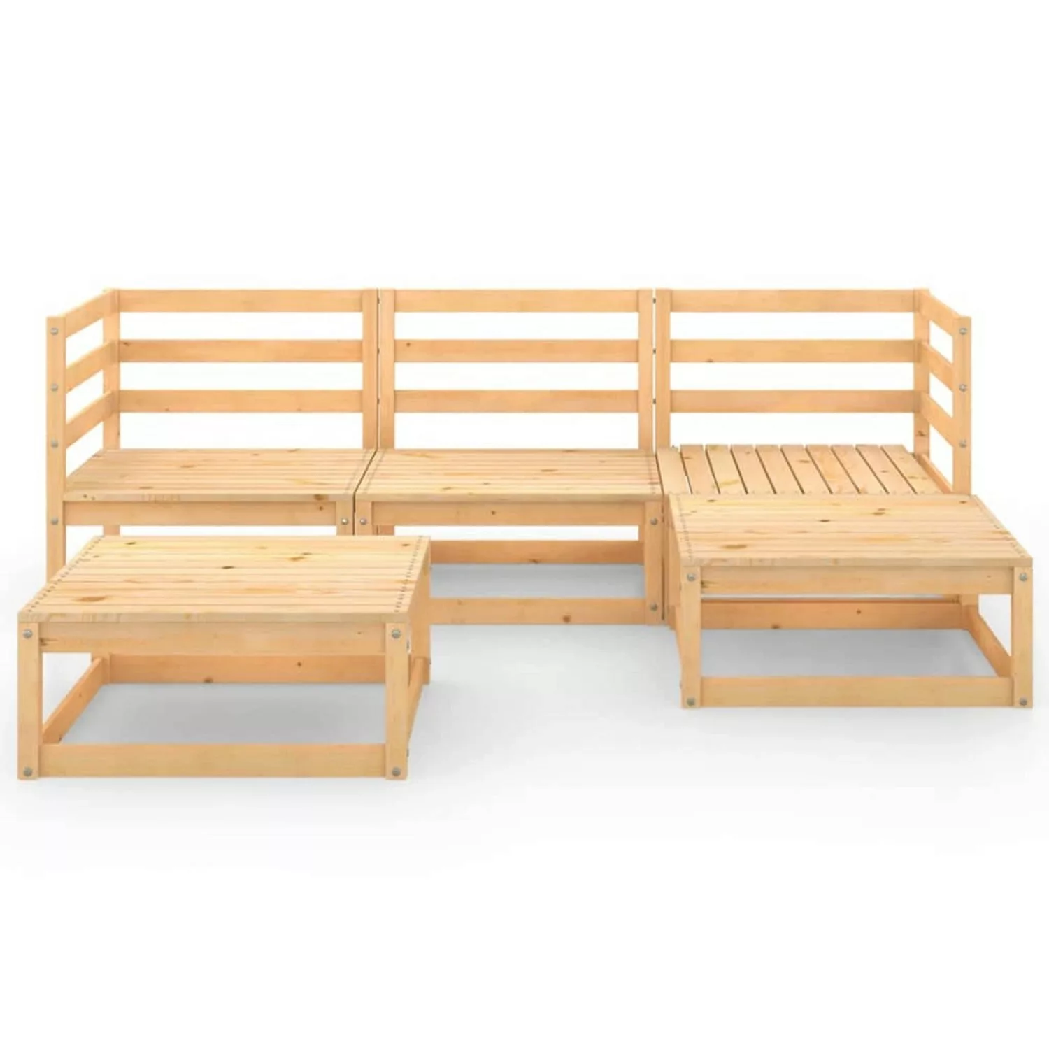 5-tlg. Garten-lounge-set Massivholz Kiefer günstig online kaufen