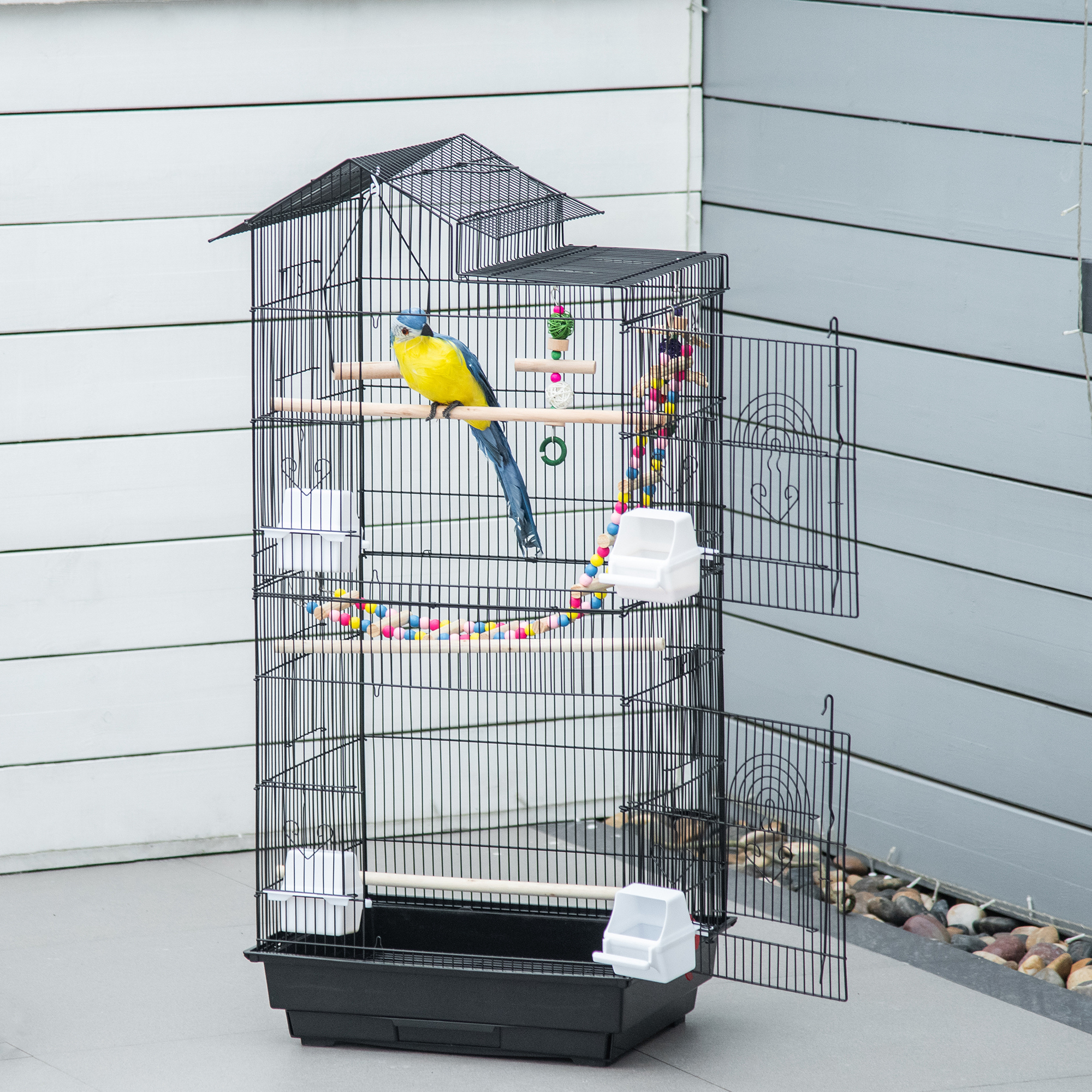 PawHut Vogelkäfig 46 x 36 x 100 cm 4 Futterbehälter 3 Sitzstangen Käfig für günstig online kaufen