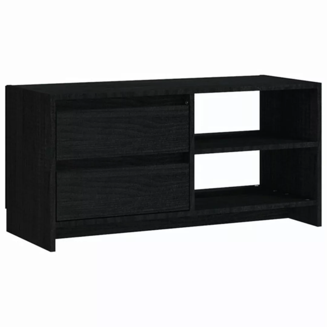 furnicato TV-Schrank Schwarz 80x31x39 cm Massivholz Kiefer (1-St) günstig online kaufen