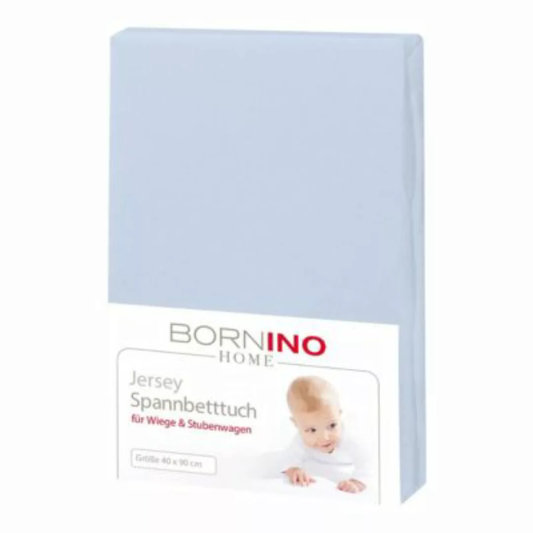 bornino Jersey-Spannbetttuch 40x90 cm blau Gr. one size günstig online kaufen