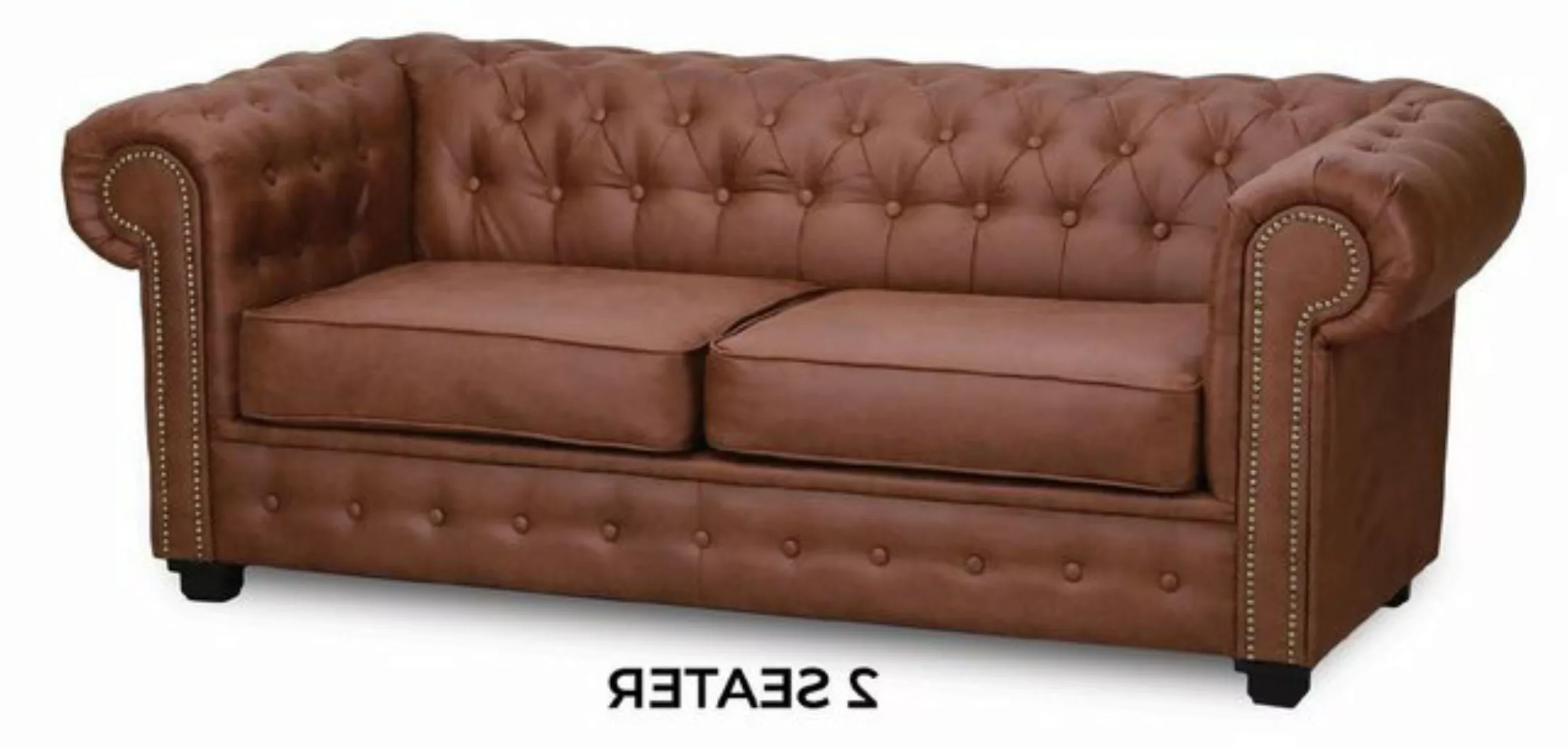 Xlmoebel Sofa Braunes Chesterfield-Sofa Polstermöbel Zweisitzer Couch Sofas günstig online kaufen