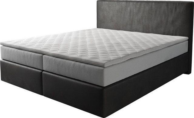 DELIFE Boxspringbett Dream-Well, Mikrofaser Anthrazit Vintage 180x200 cm TF günstig online kaufen