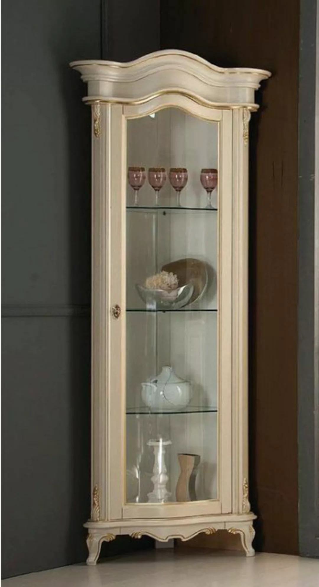 JVmoebel Vitrine Massive Holz Vitrinen Glas Schrank Echtholz Vitrine Wohnzi günstig online kaufen