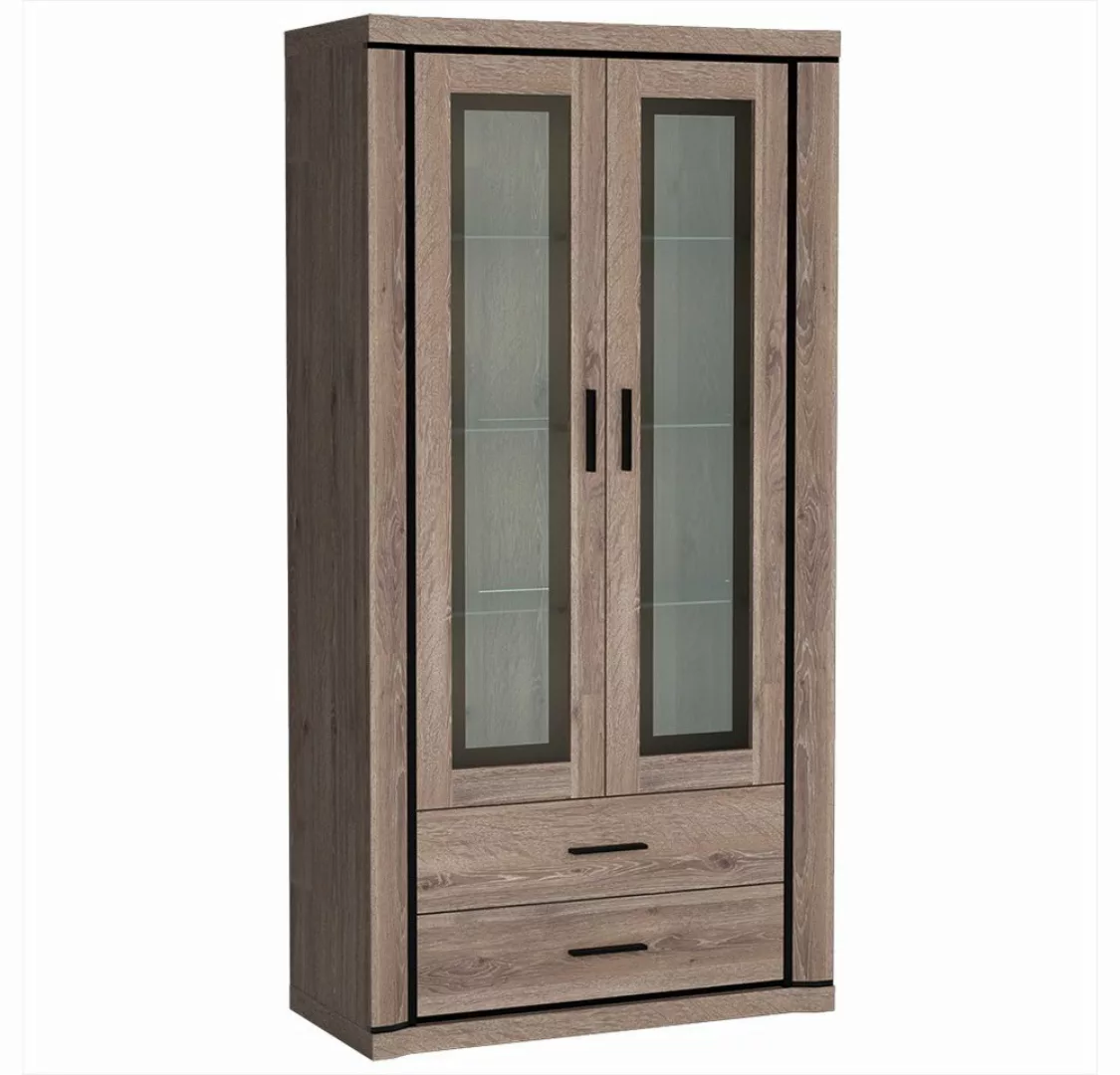 Lomadox Vitrine DUNEDIN-161 Vitrinenschrank mit Beleuchtung, 97cm breit, Tr günstig online kaufen