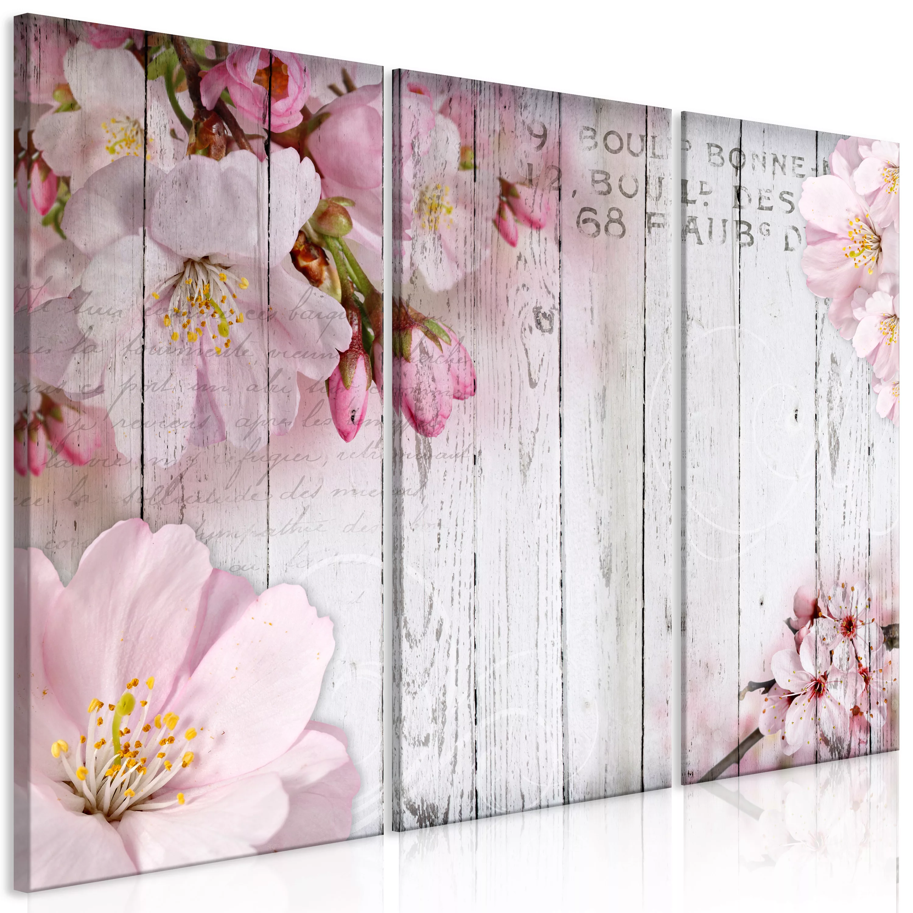 Wandbild - Flowers On Boards (3 Parts) günstig online kaufen