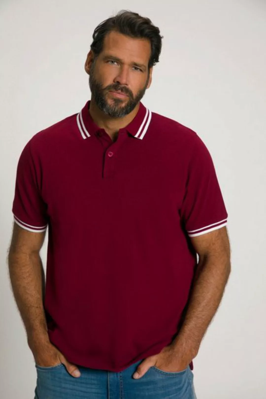 JP1880 Poloshirt Poloshirt Halbarm Piqué Kontrast Details günstig online kaufen