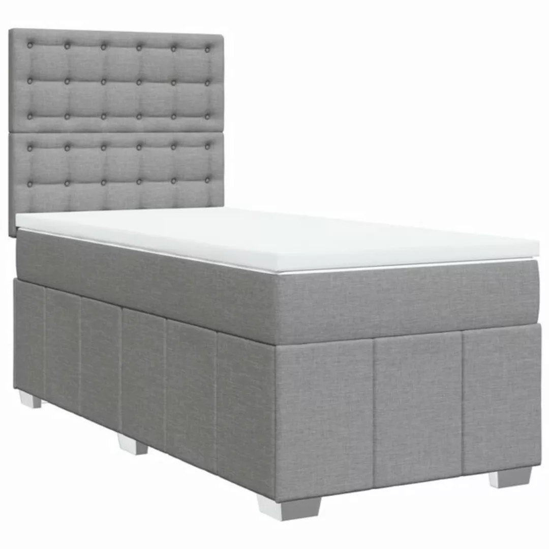 vidaXL Bett Boxspringbett mit Matratze Hellgrau 80x200 cm Stoff günstig online kaufen