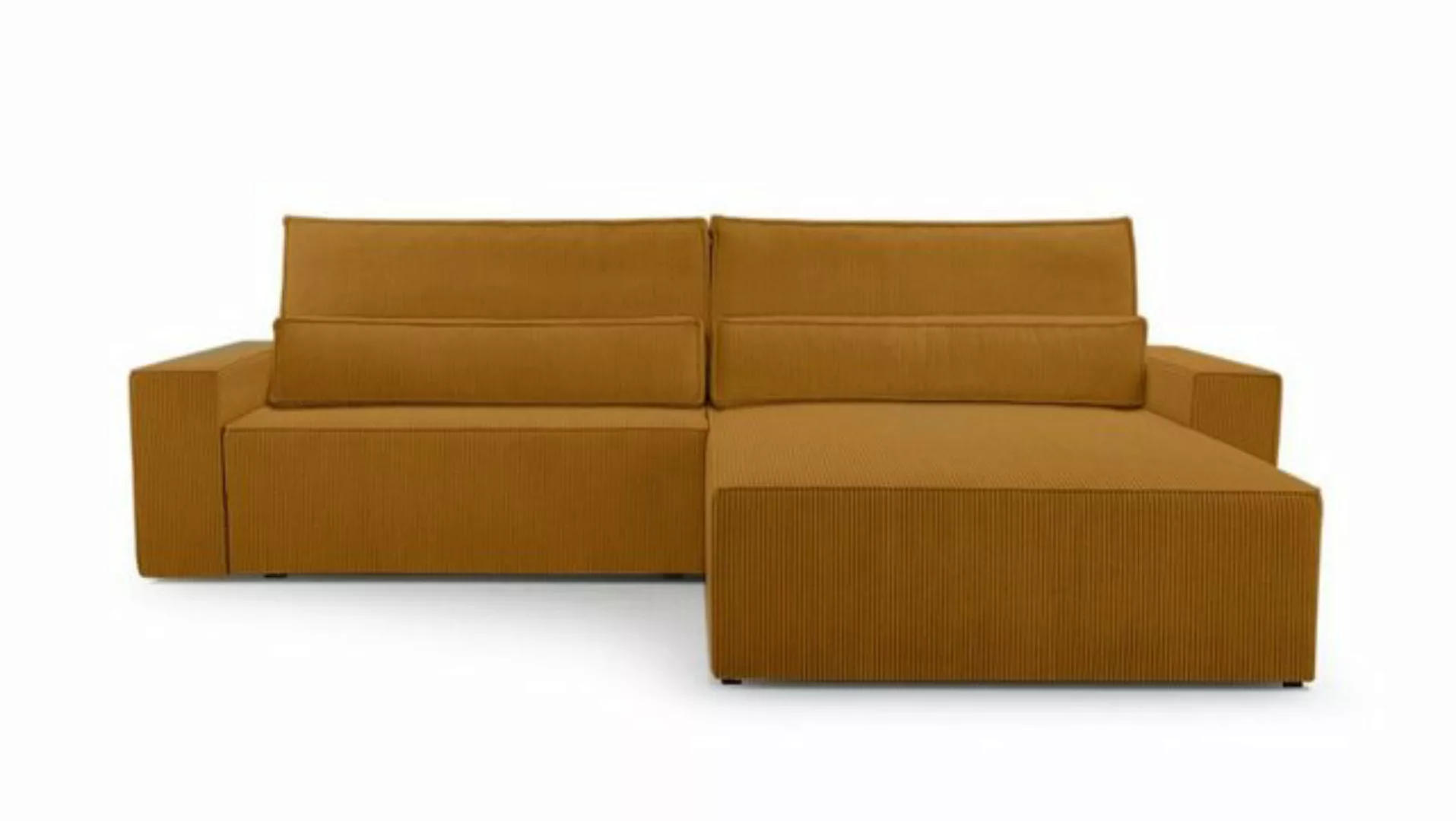 MOEBLO Ecksofa aus Cord DENVER L, Ottomane beidseitig montierbar Couch Cord günstig online kaufen