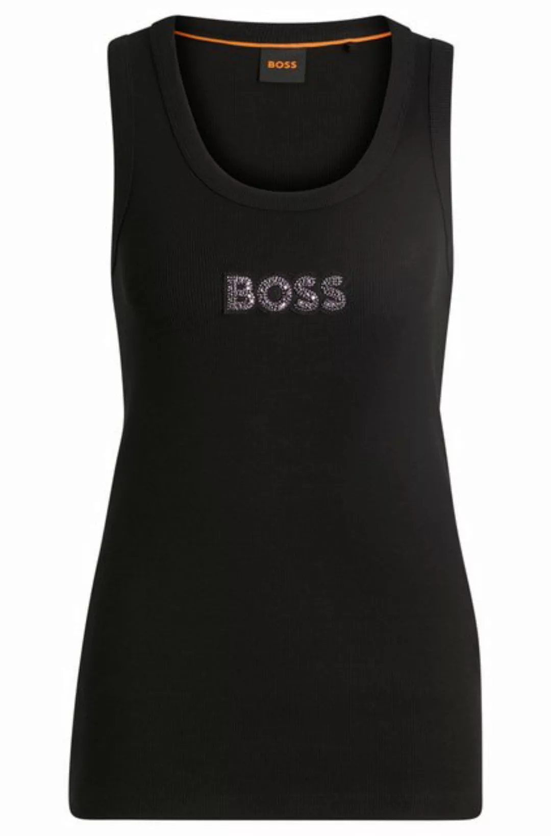 BOSS ORANGE Tanktop C_Ematite_stonebadge mit BOSS Stickerei aus Glitzerstei günstig online kaufen