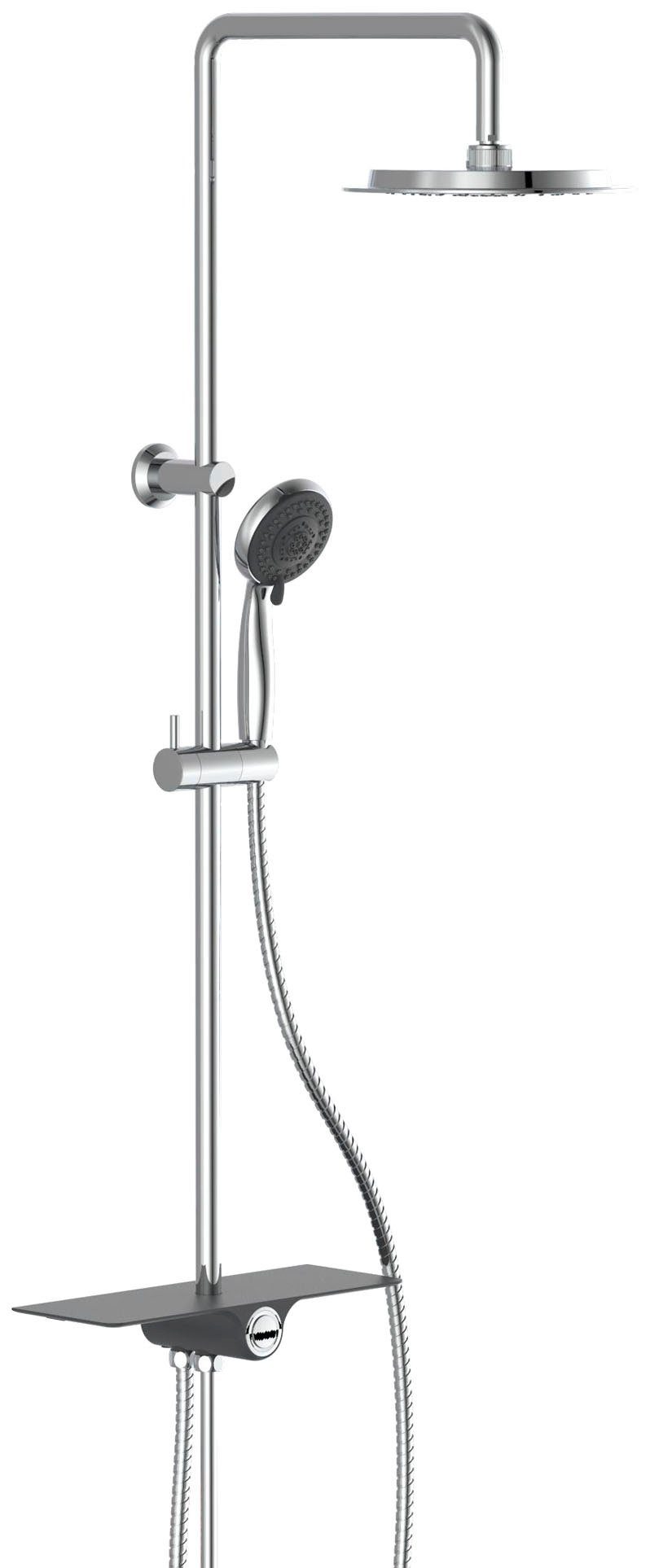 Schütte Überkopf-Brauseset Aquastar Umsteller mittig Chrom-Weiß günstig online kaufen
