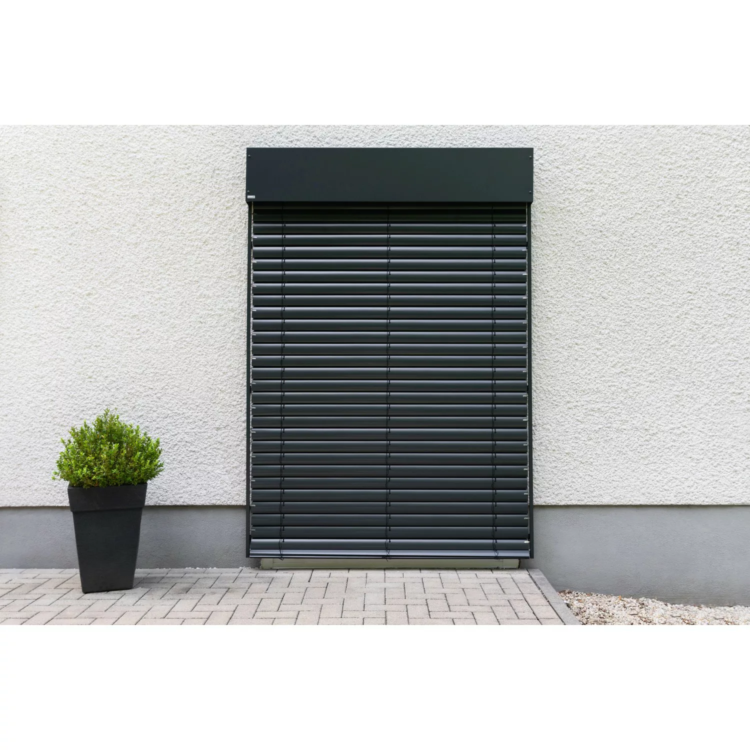 Schellenberg Sonnenschutz Raffstore Express mit Motor 230 cm x 220 cm Anthr günstig online kaufen